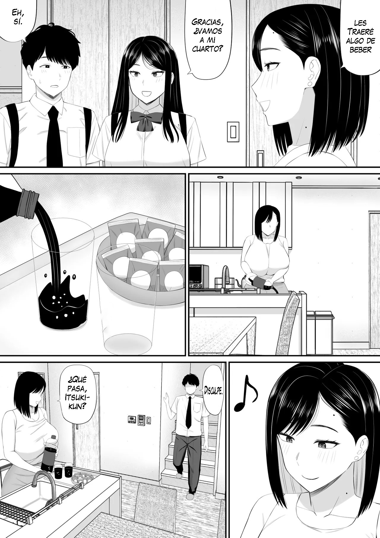 Sewayaki Kaa-san Musume no Kareshi ni Tanomarete Hitohada Nugu｜Una madre servicial se desnuda a petición del novio de su hija page 4 full