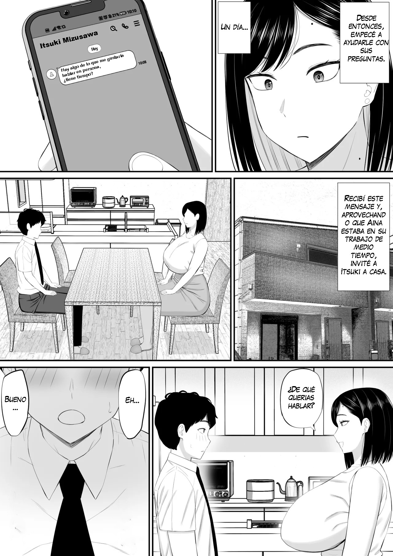 Sewayaki Kaa-san Musume no Kareshi ni Tanomarete Hitohada Nugu｜Una madre servicial se desnuda a petición del novio de su hija page 6 full