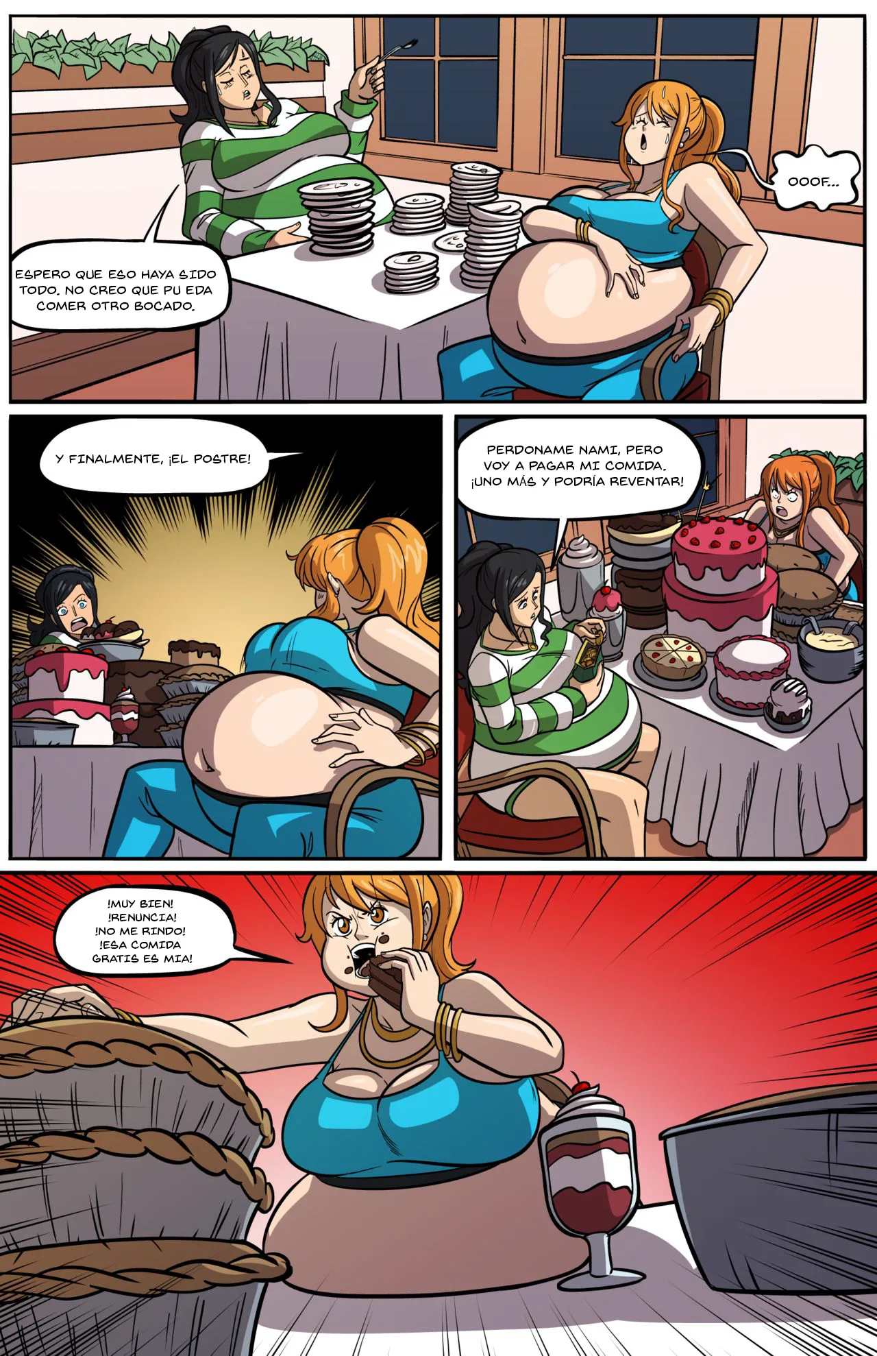 Nami and Nico Robin Dinner Time Spanish page 3 full