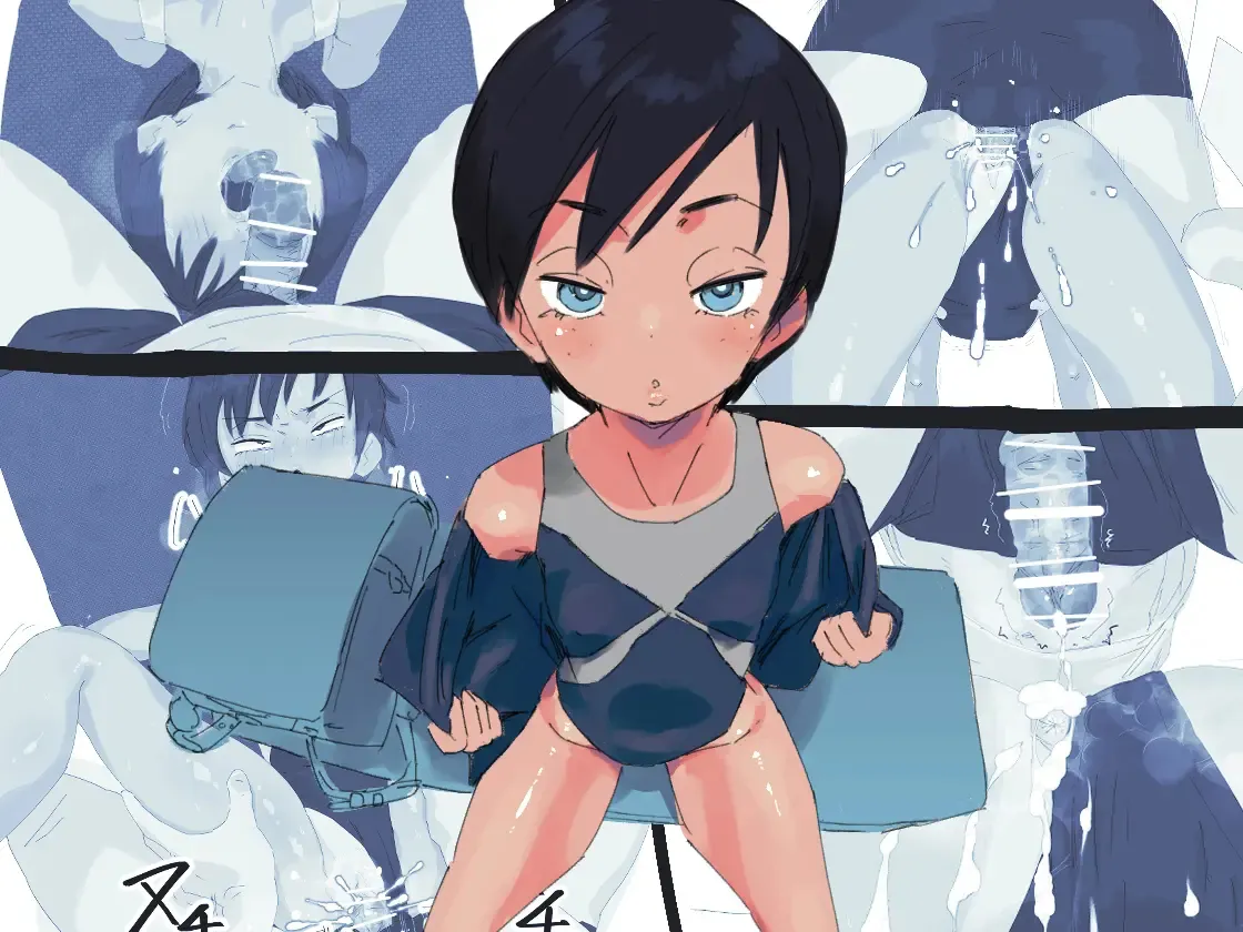 Hiyake Boyish Kyouei Mizugi-chan Jitsu no Chichioya to Gachi Koubi｜Una Tomboy Bronceada en Traje de Baño Tiene Sexo Duro con Su Verdadero Padre page 2 full