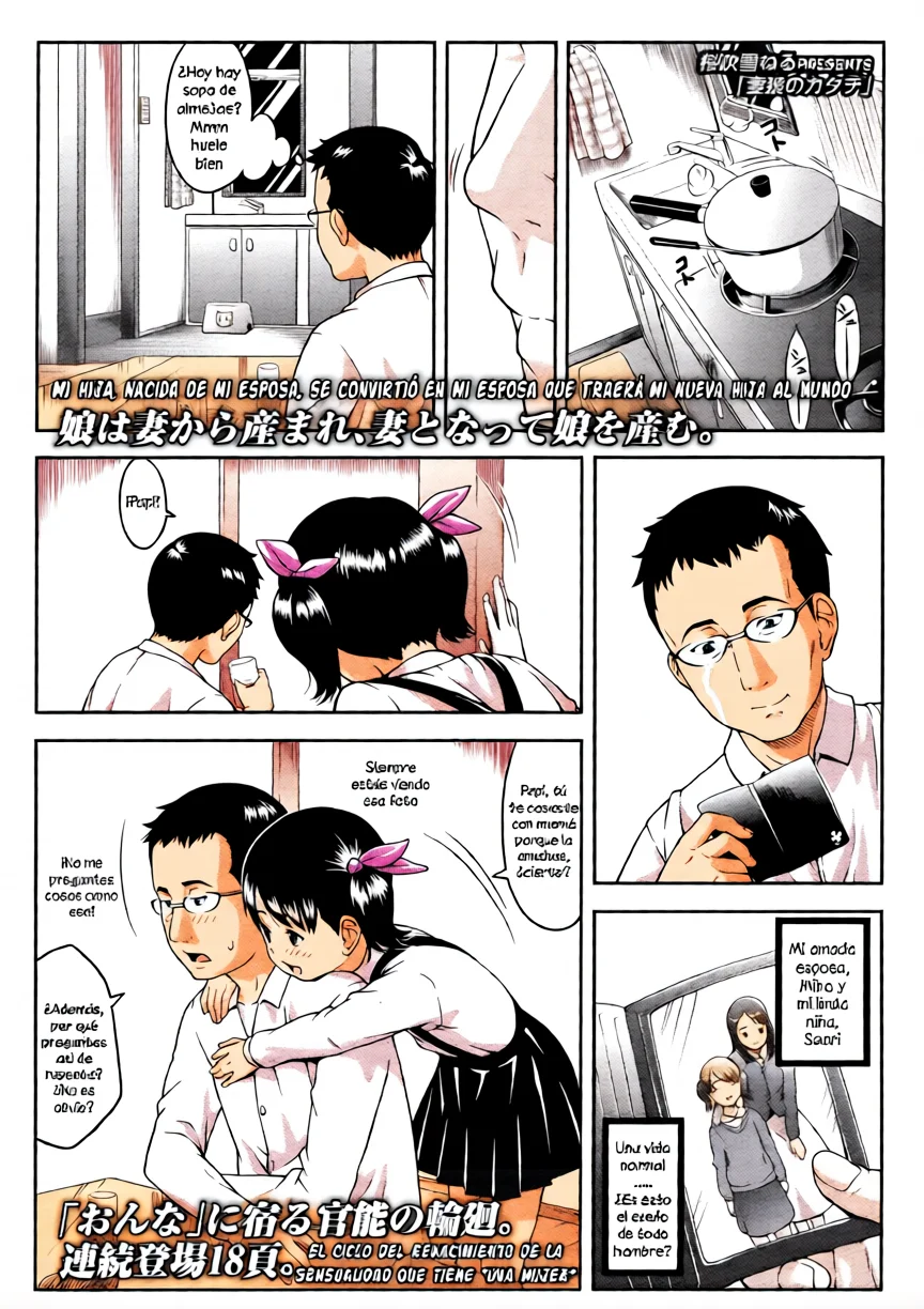 Onna no Katachi｜Mi Hija Nacida de Mi Esposa, Se Convirtió en Mi Esposa que Traerá Mi Nueva Hija al Mundo page 1 full