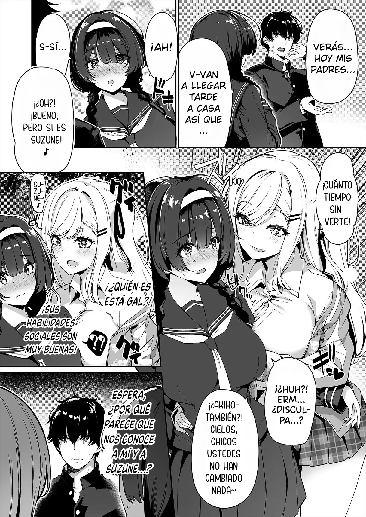 InCha Couple ga You Gal-tachi to SEX Training Suru Hanashi | La Tímida Pareja y las Brillantes Gals Tienen Entrenamiento Sexual Juntos page 3 full