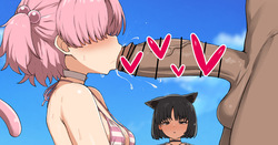 キキョウに見られながらフェラチオするモブちゃん