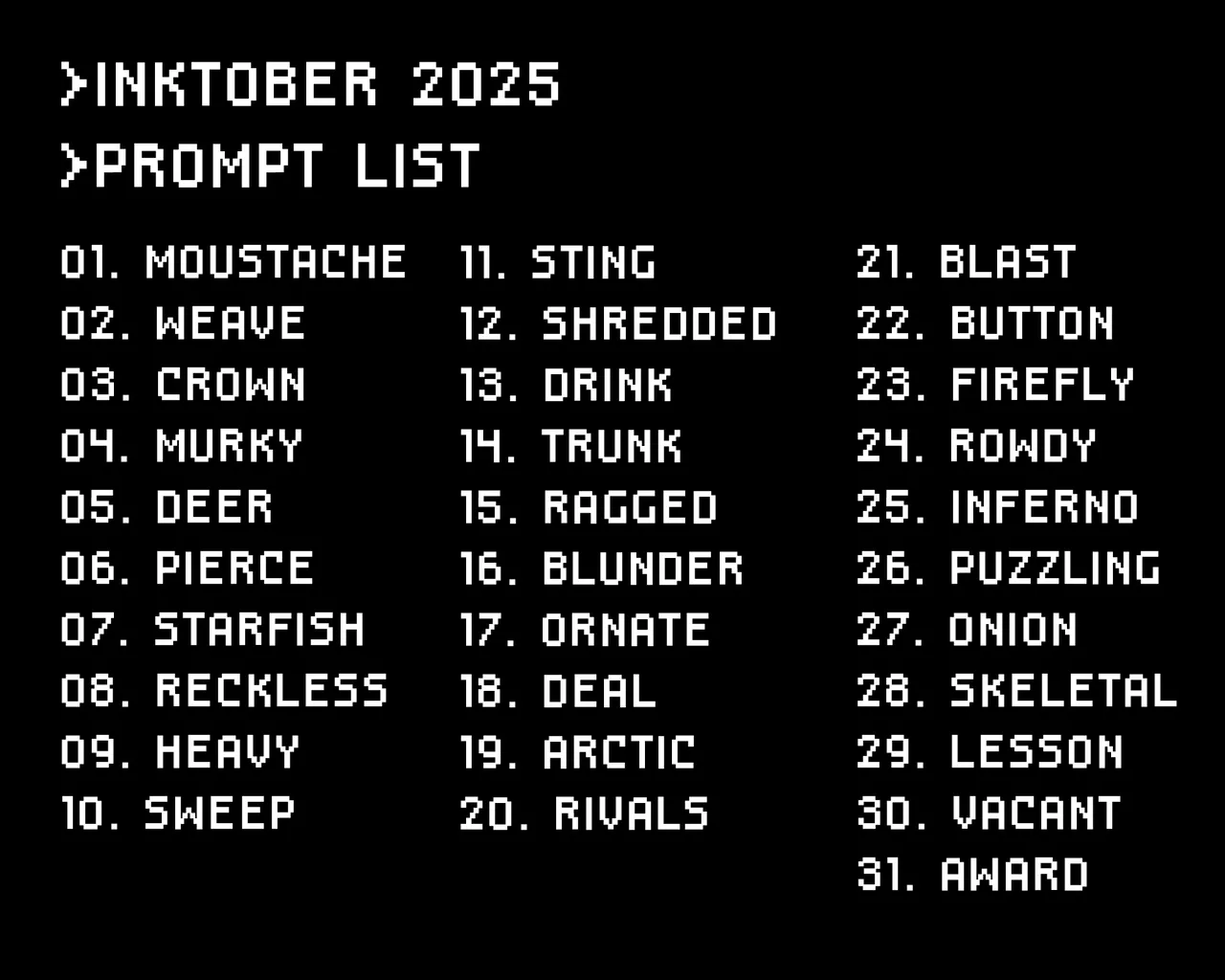 2025 Prompt List page 1 full