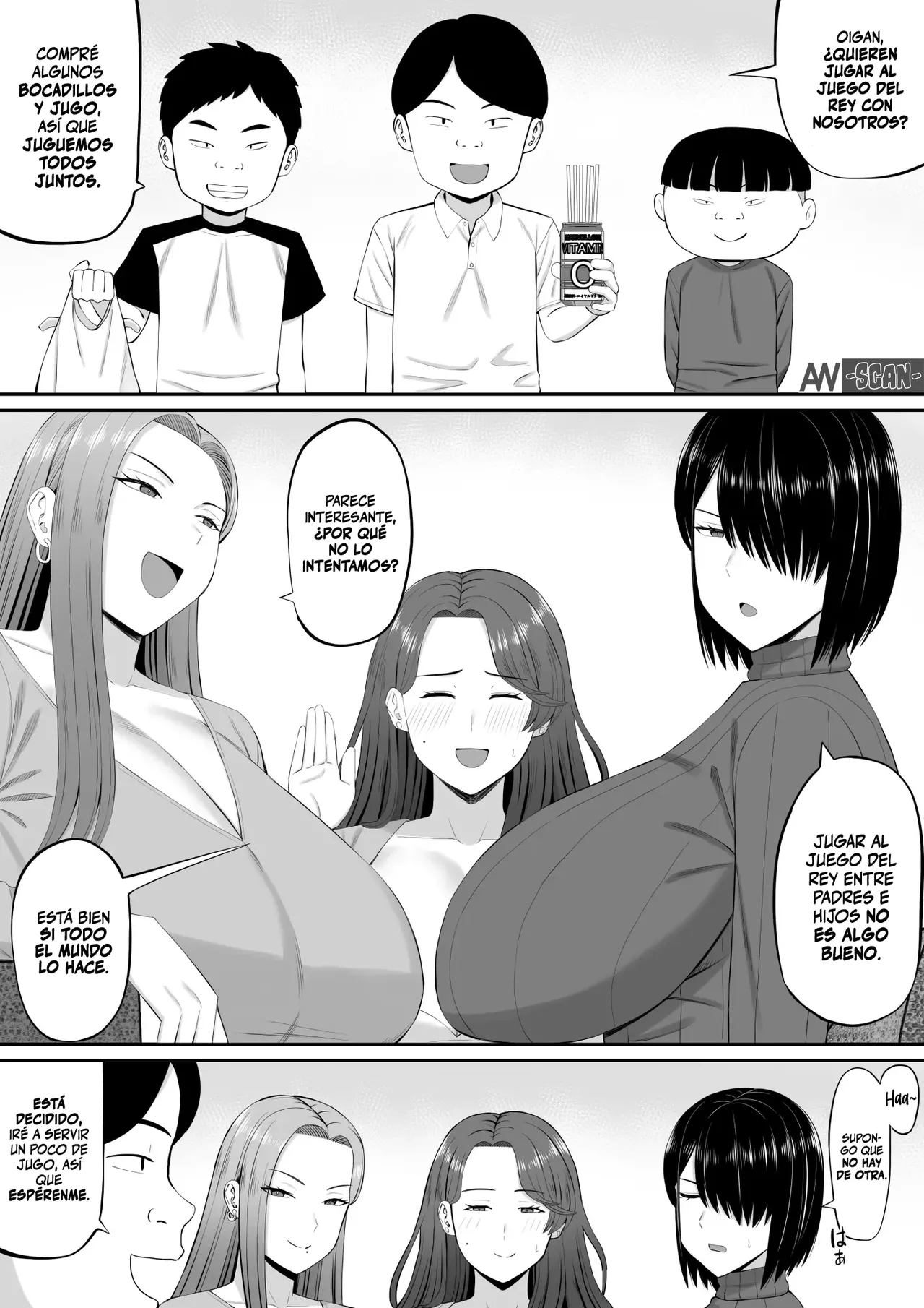 Okaa-san-tachi to Ou-sama Game shite Ecchi na Meirei suru Hanashi｜Jugando al Juego del Rey con las Mamás Mientras les Damos Órdenes Sexuales page 6 full