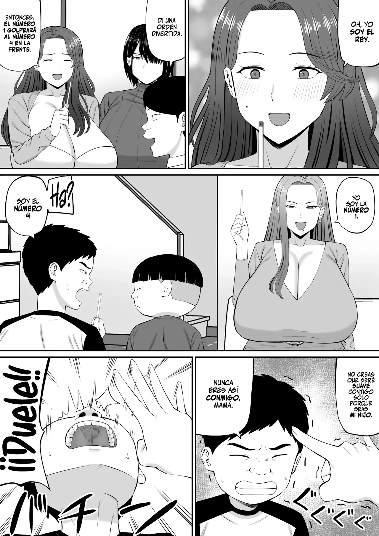 Okaa-san-tachi to Ou-sama Game shite Ecchi na Meirei suru Hanashi｜Jugando al Juego del Rey con las Mamás Mientras les Damos Órdenes Sexuales page 8 full