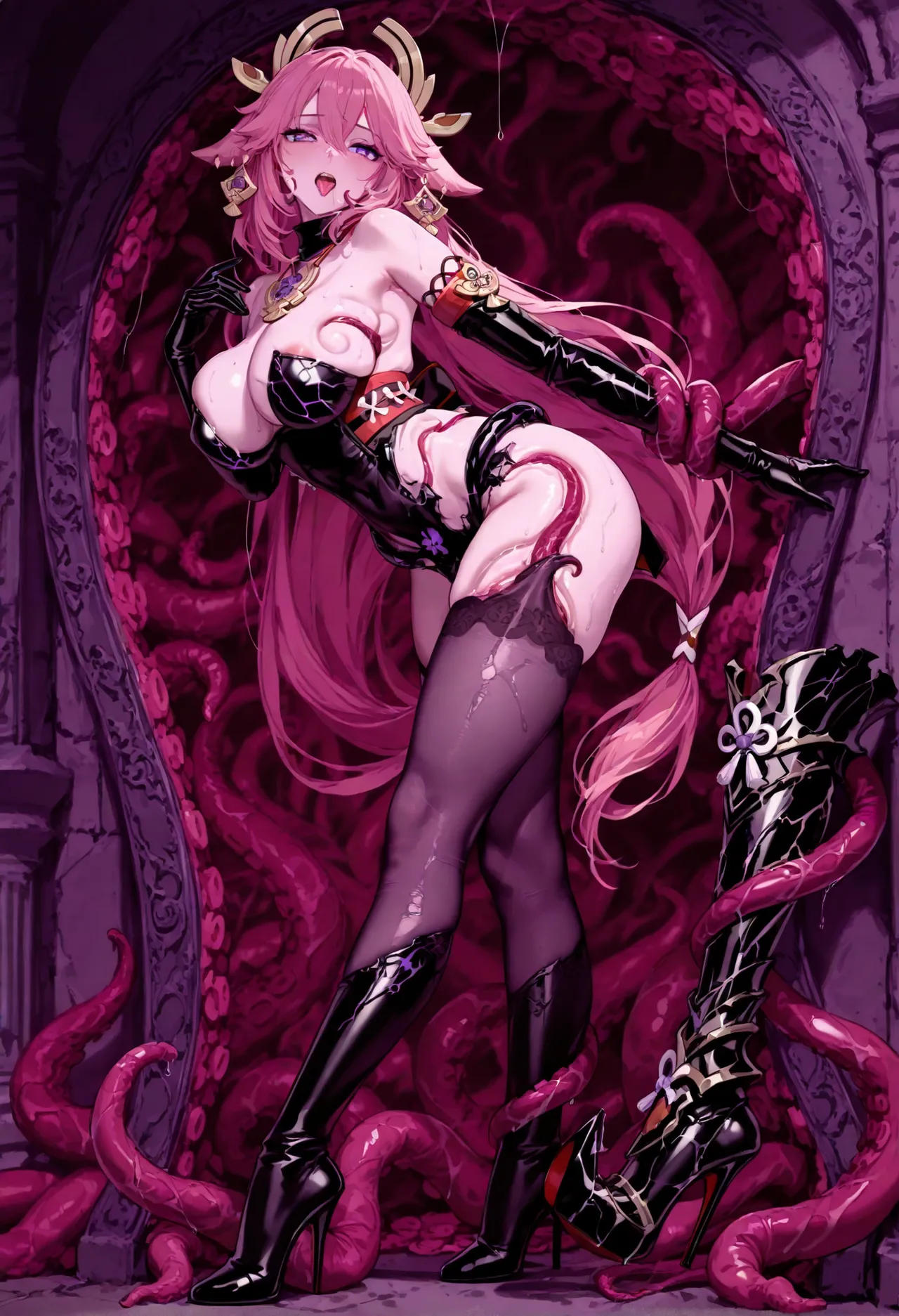 Yaegami Shizuku: Tentacle Armor Parasite Corruption page 1 full