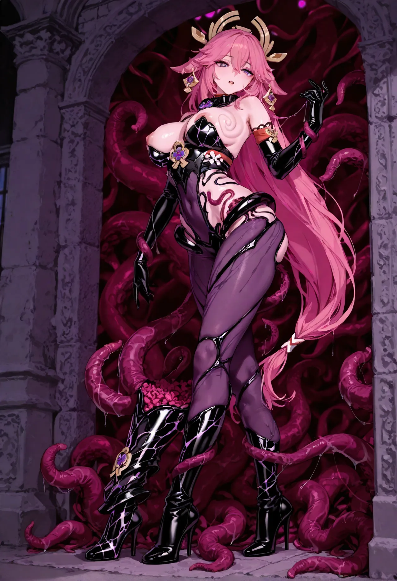 Yaegami Shizuku: Tentacle Armor Parasite Corruption page 4 full