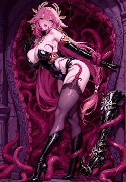 Yaegami Shizuku: Tentacle Armor Parasite Corruption