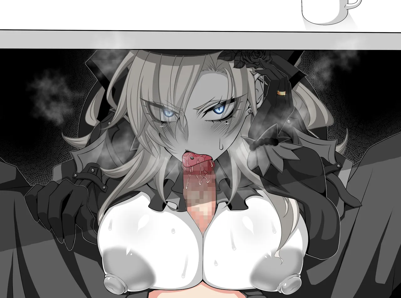 『Kriemhild and Pure Love NTR Cheating Erotica: Secret Blowjob in the Cafeteria』-Various Variants- page 9 full