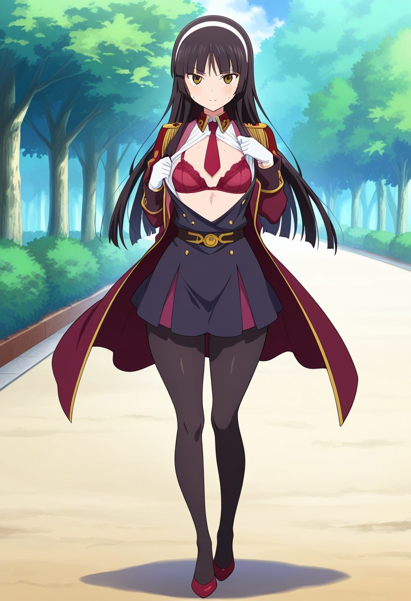 LUCY'S SEIFUKU TEASE: BRA REVEAL &amp; SKIRT PULL page 2 full