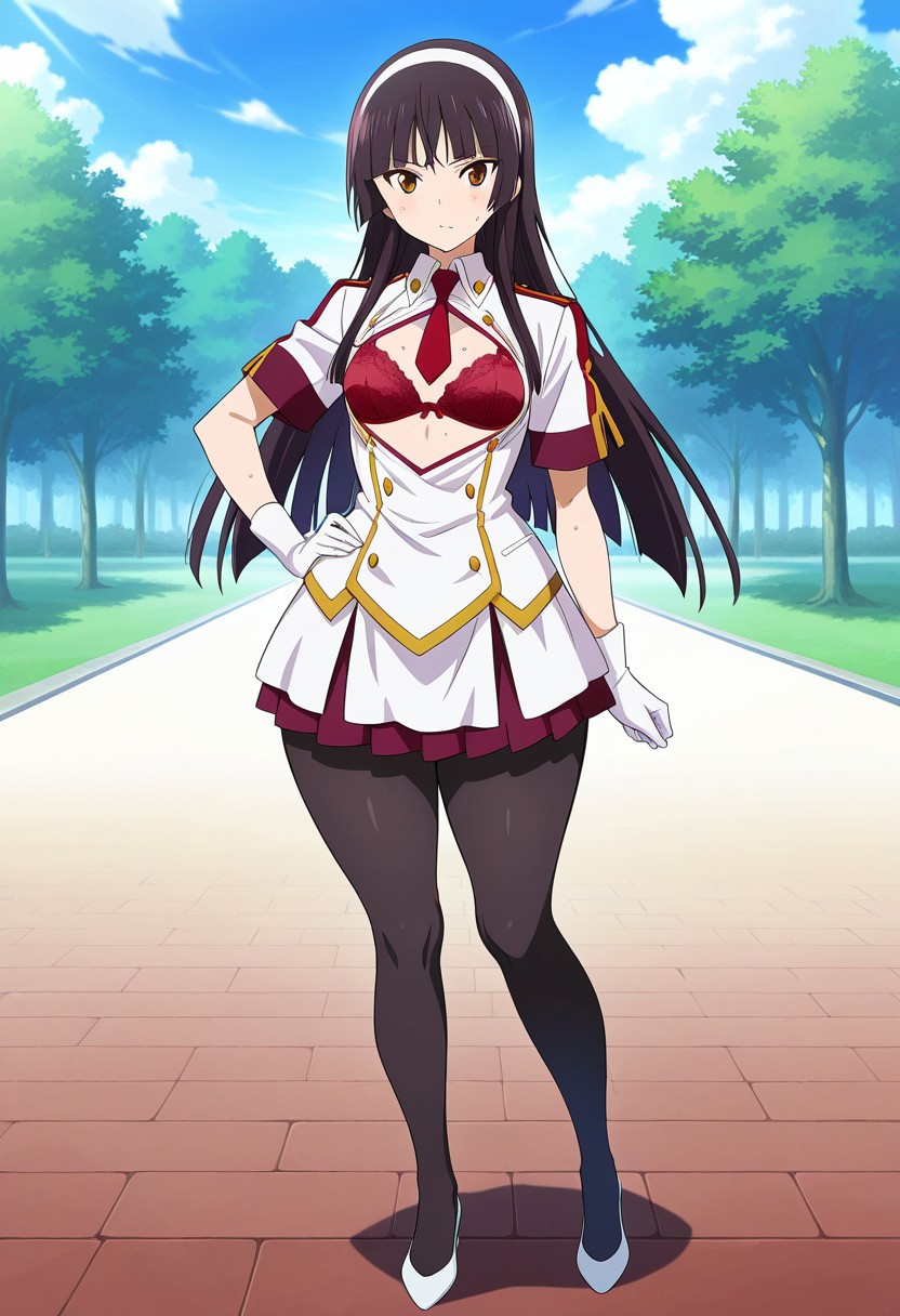 LUCY'S SEIFUKU TEASE: BRA REVEAL &amp; SKIRT PULL page 4 full