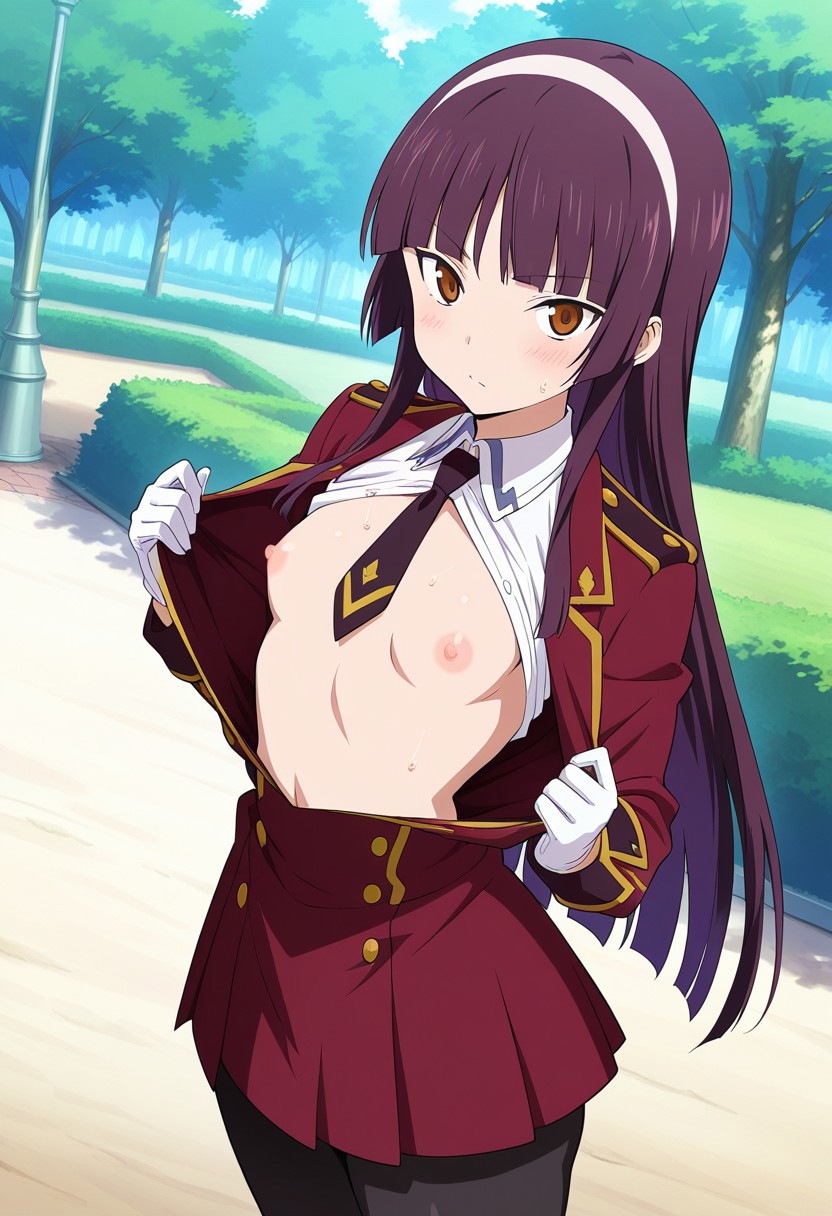 LUCY'S SEIFUKU TEASE: BRA REVEAL &amp; SKIRT PULL page 6 full