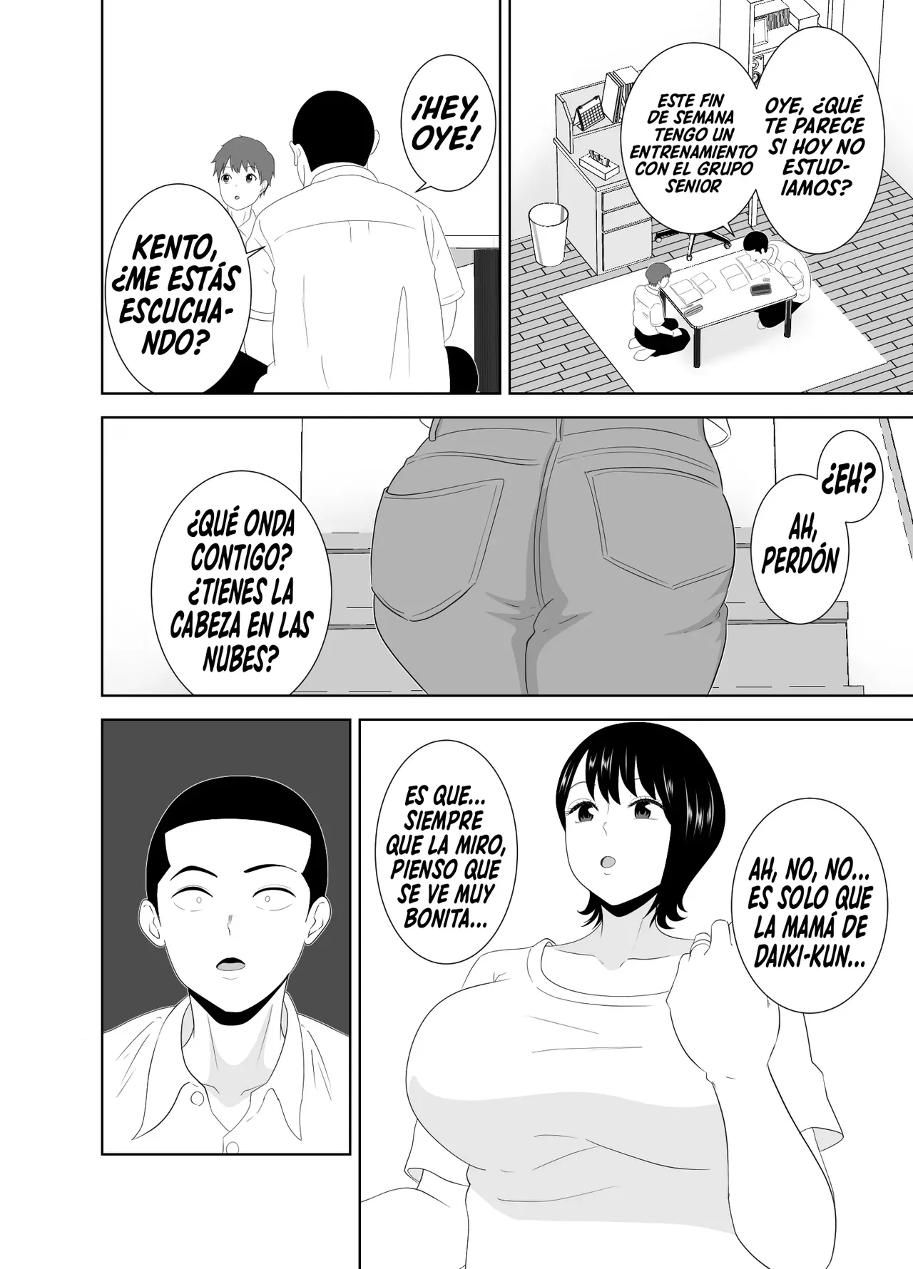 Yokkyuu Fuman na Muchimuchi Okaa-san ga Musuko no Tomodachi to...｜Una Madre Voluptuosa y Frustrada Que Tiene Sexo Con El Amigo De Su Hijo...♥ page 6 full