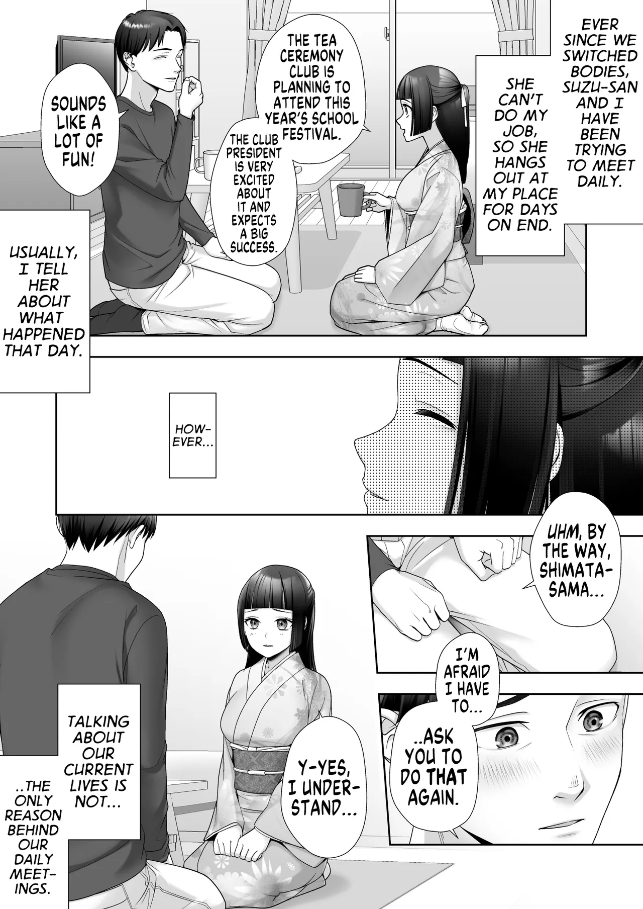 I Can't Believe this Pure, Traditionally Japanese Young Lady, whom I Switched Bodies With, has Succumbed to Male Lust page 7 full