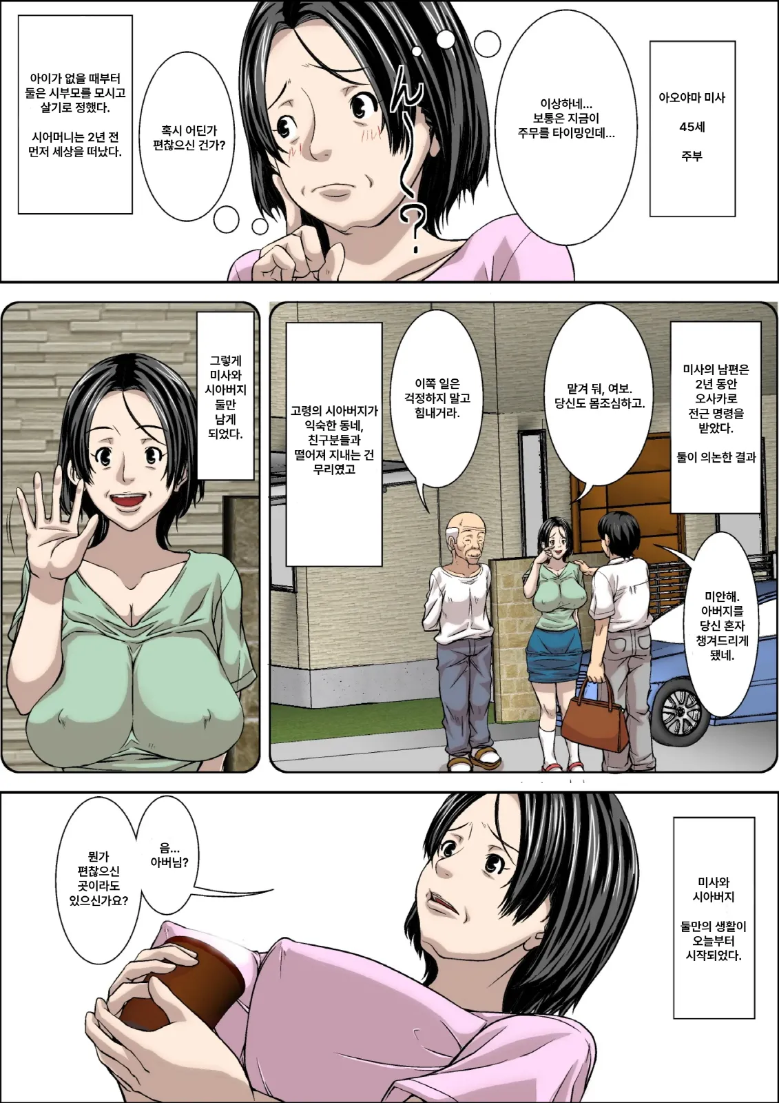 Otou-san! Musuko no Yome  ni Hatsujou Shicha Damedesu yo! | 아버님! 마흔다섯 살 며느리한테 발정하시면 안 돼요! page 5 full