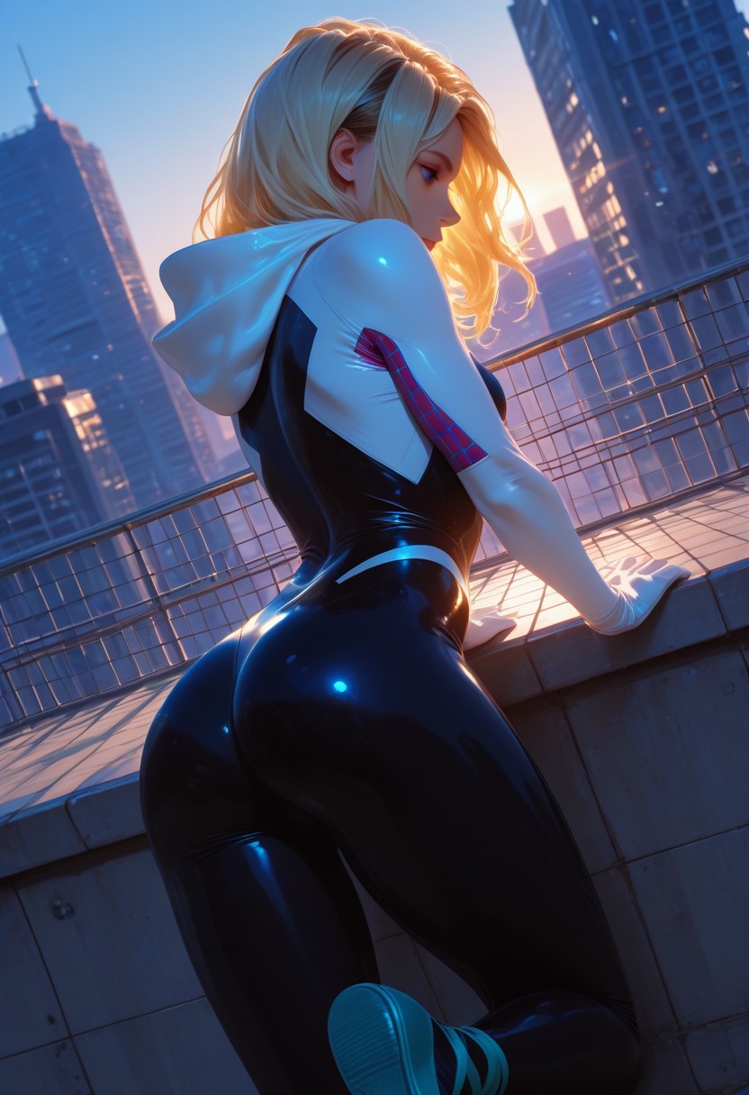 SPIDER-GWEN'S ROOFTOP: SKYLINE BUTT FOCUS page 10 full