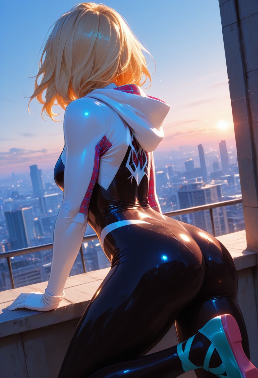 SPIDER-GWEN'S ROOFTOP: SKYLINE BUTT FOCUS page 3 full
