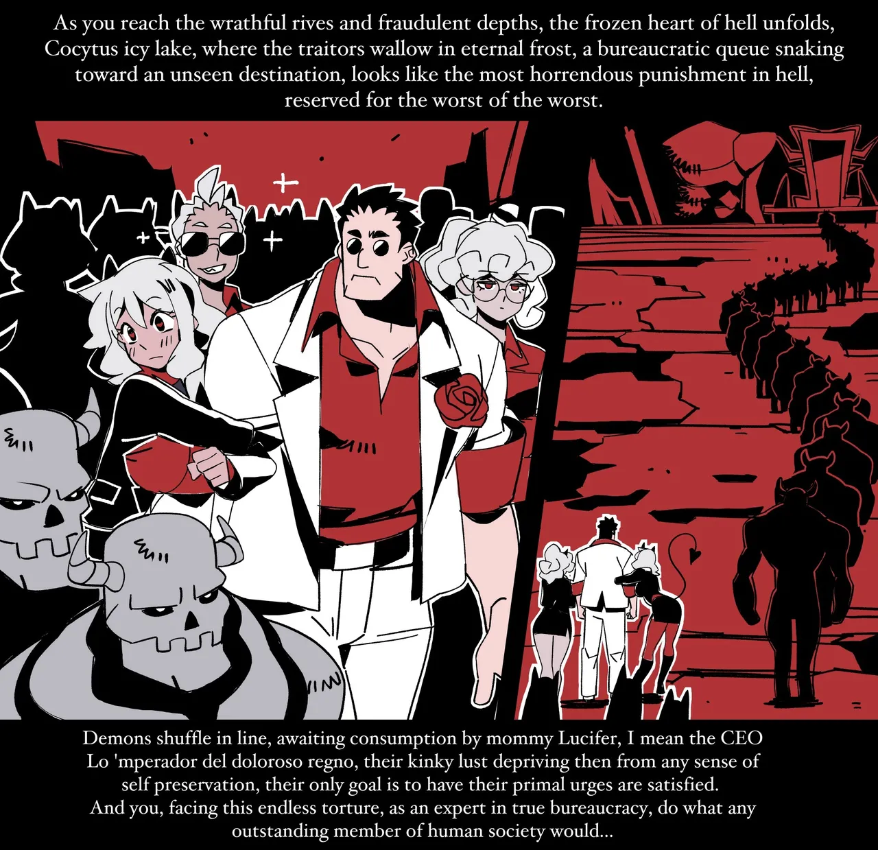 Helltaker Fanart Madness  Lucifer chapter colorized page 1 full