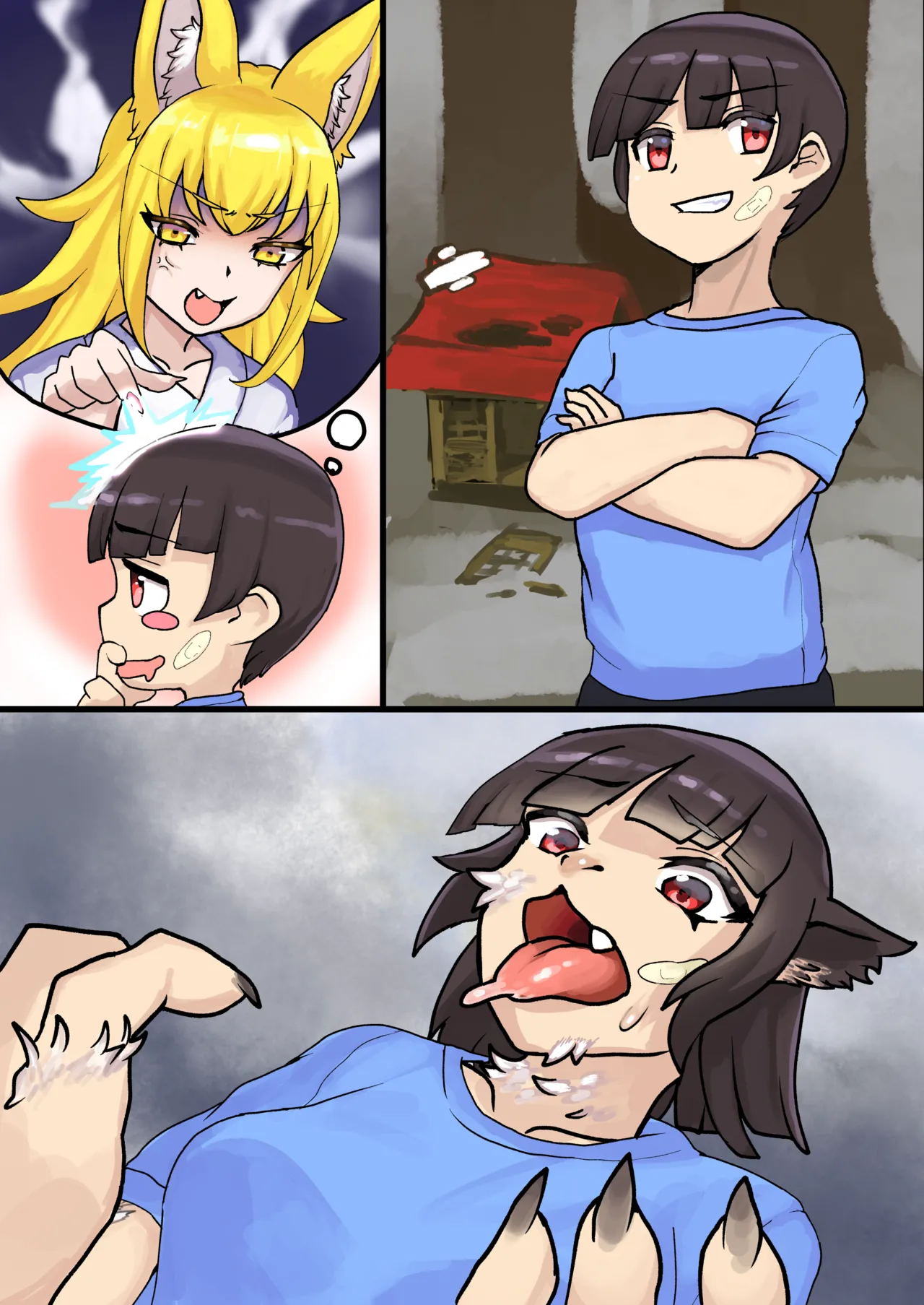 Destroying the Shrine and Turning into a Female Kemono  page 3 full