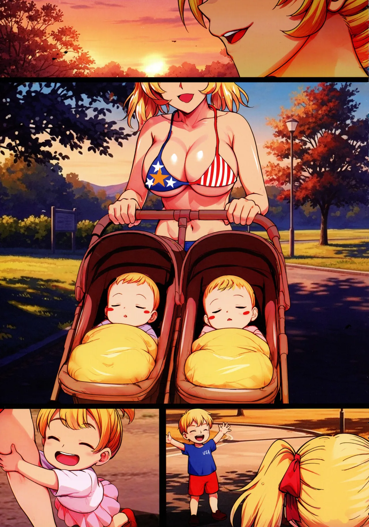 InCha Otouto ga Otaryman Seikatsu Shinagara Bonyuu Tappuri Kinpatsu Bakunyuu Oyako o Harem H &amp; Kobetsu Date de Harama seru Hanashi page 9 full