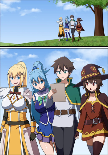 KONOSUBA - Kazuma Satou / Aqua / Megumin / Darkness cover