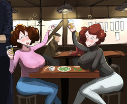 みさえ、友人と共にお持ち帰り