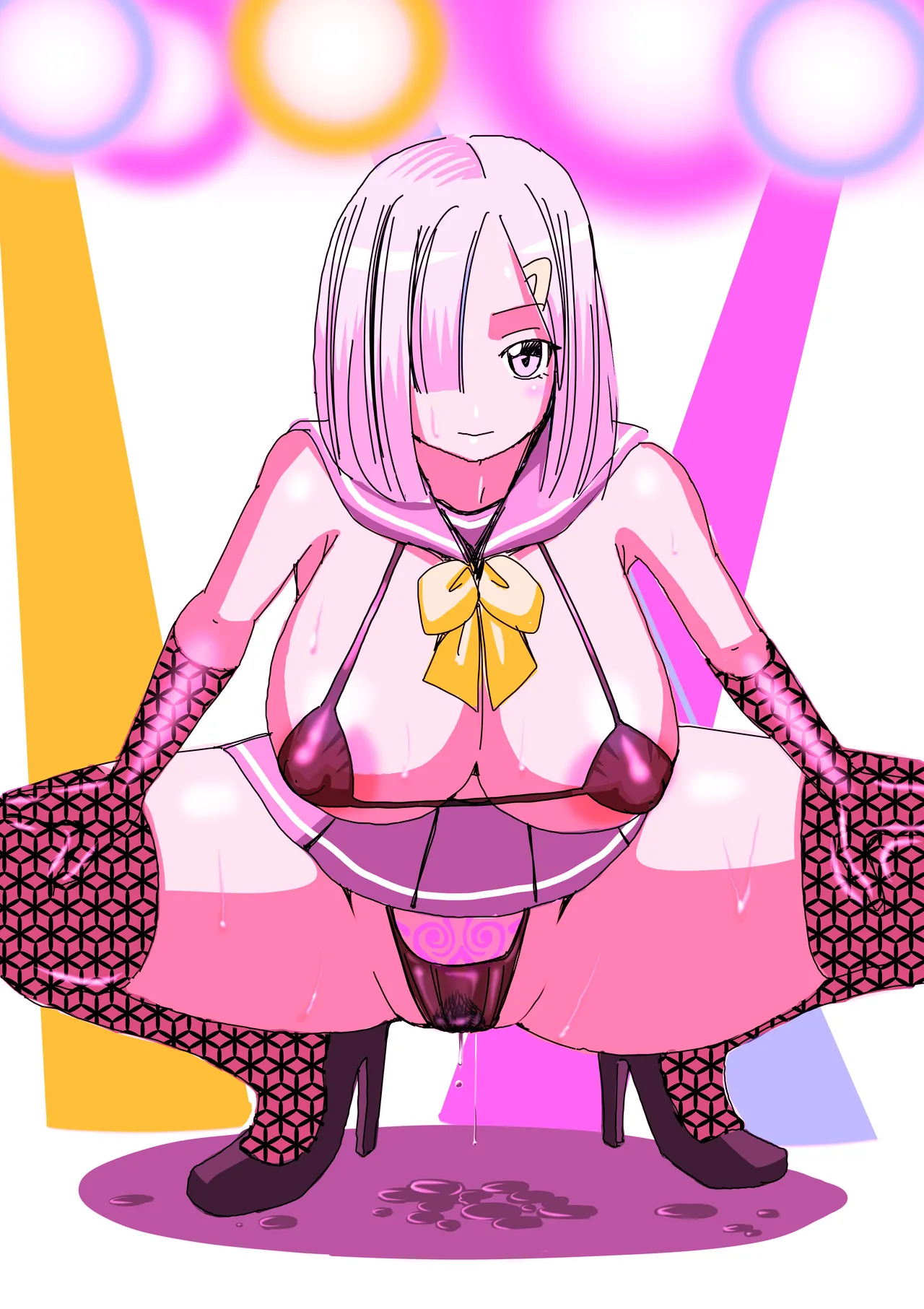 ドスケベ浜風 エロ衣装 蹲踞 page 1 full