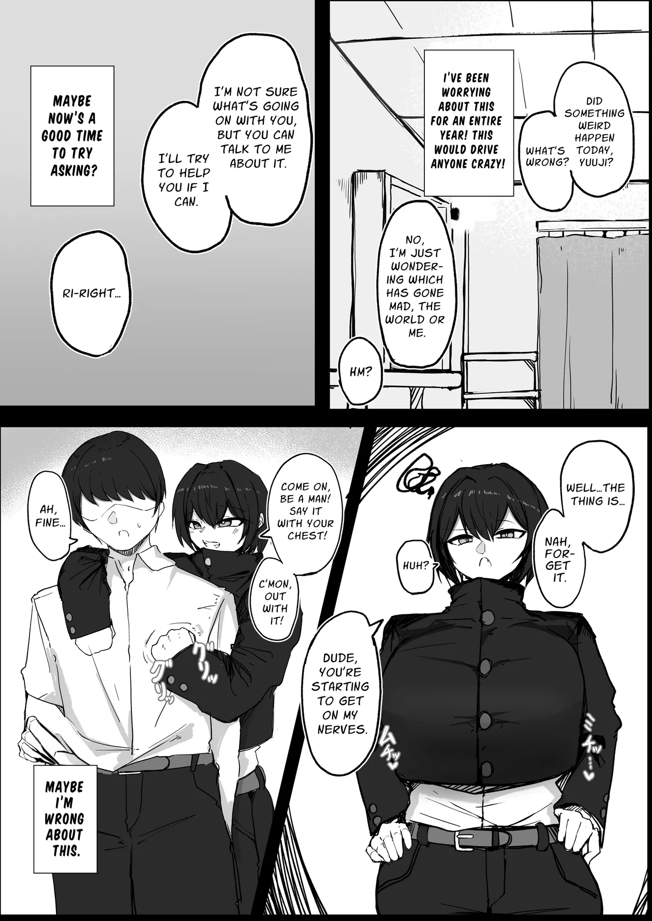 Danshiryou no Aibeya wa H no Toki Dosukebe ni Naru Bakunyuu Dansou Joshi | Busty Crossdressing Woman gets Horny for Sex in the Shared Room of a Male Dormitory page 5 full