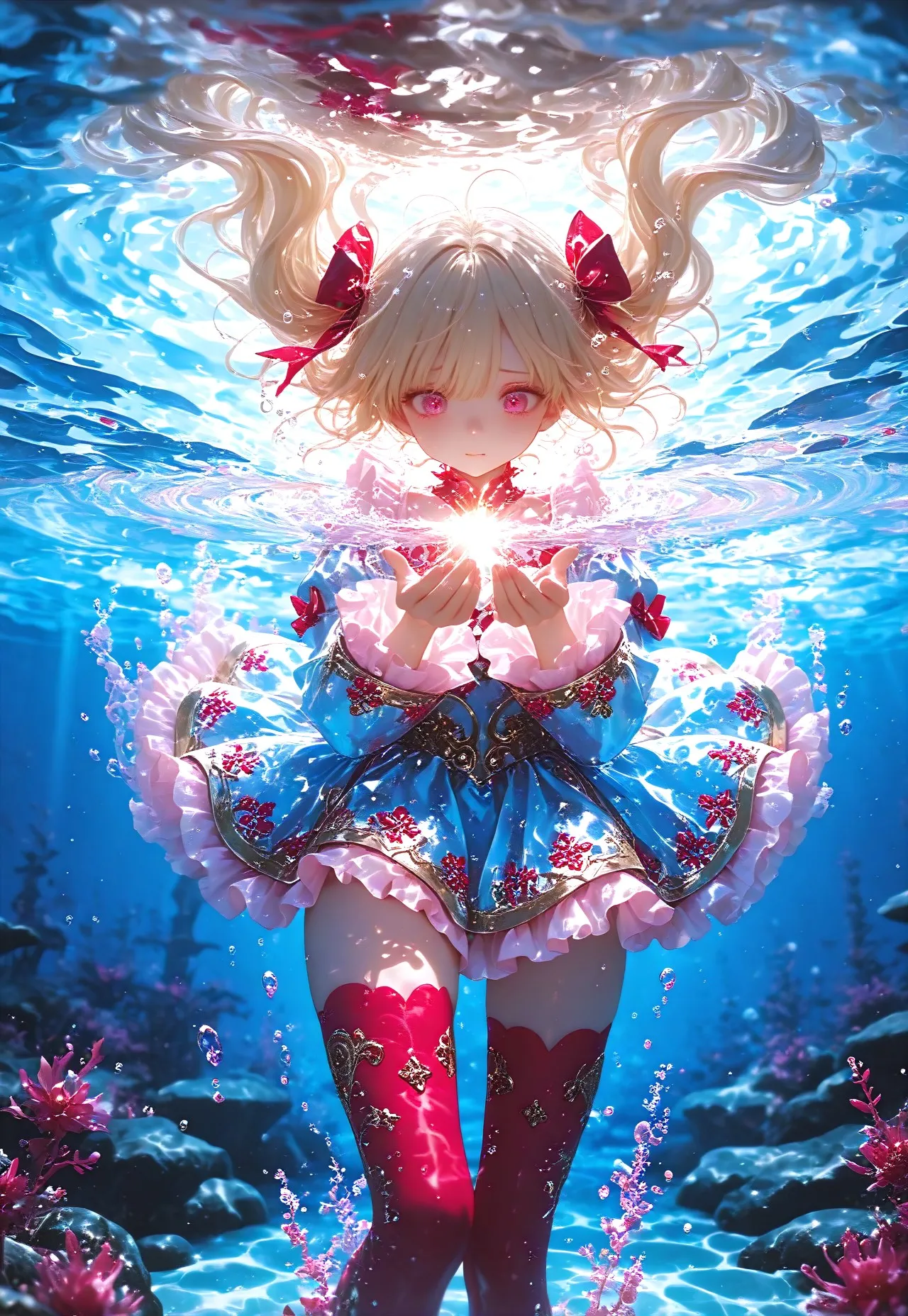 MAHOU SHOUJO DEEP THOUGHT: RED THIGH STRAPS &amp; RIBBONS page 10 full