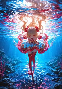 MAHOU SHOUJO DEEP THOUGHT: RED THIGH STRAPS & RIBBONS