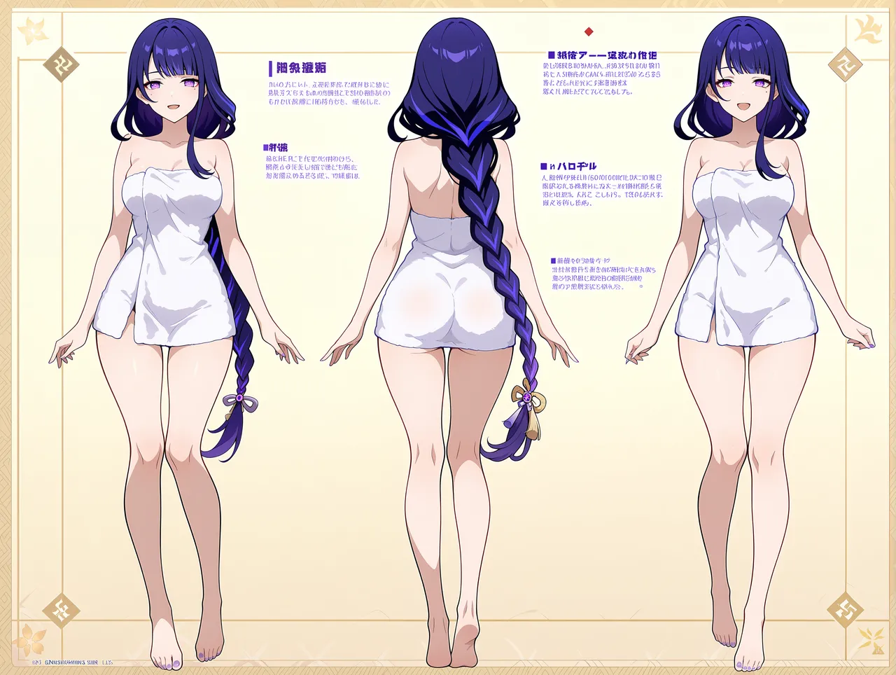 Raiden, Ayaka, Shenhe, Nilou, Mualani - Character's Sheet page 5 full
