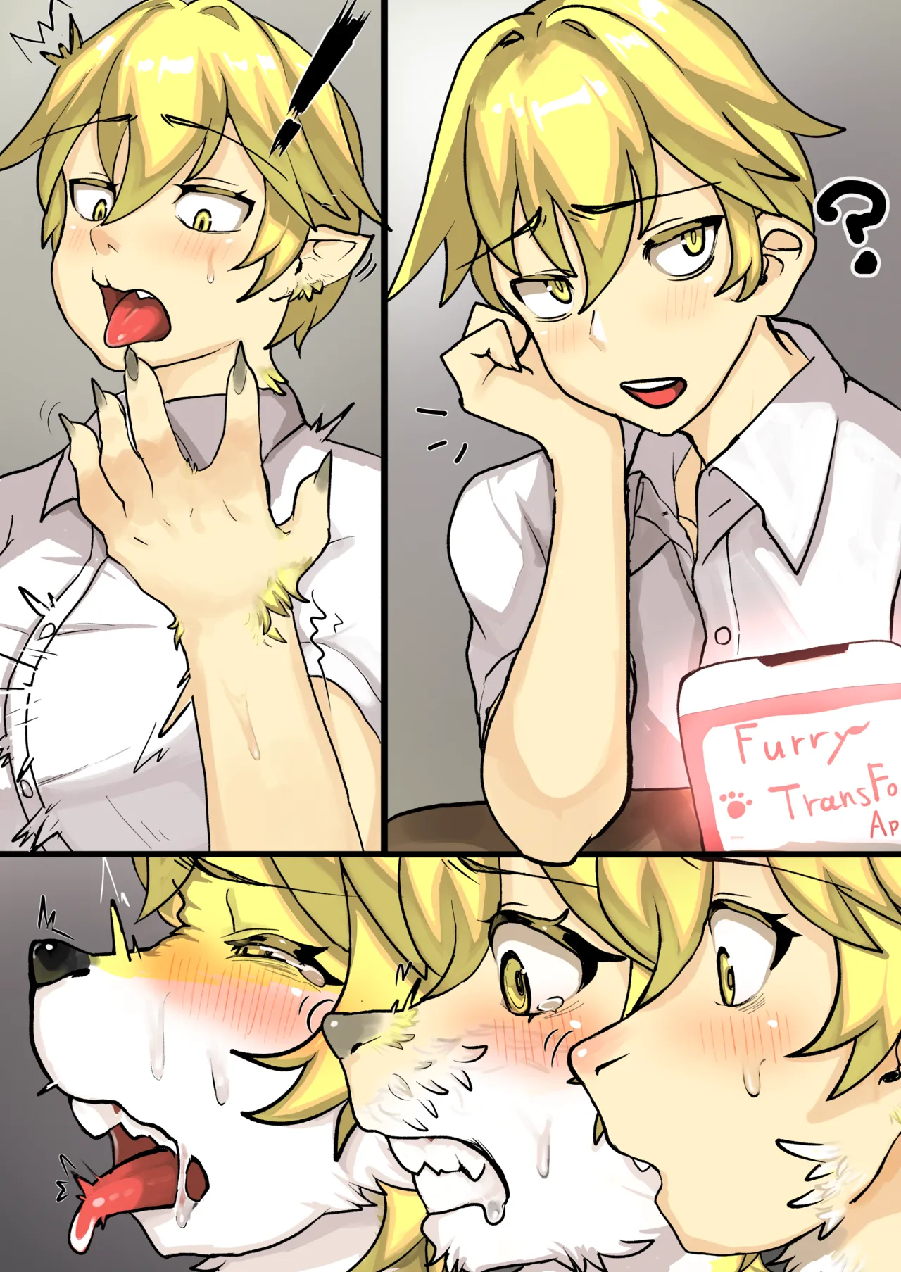 Turning into a female furry with an app page 1 full