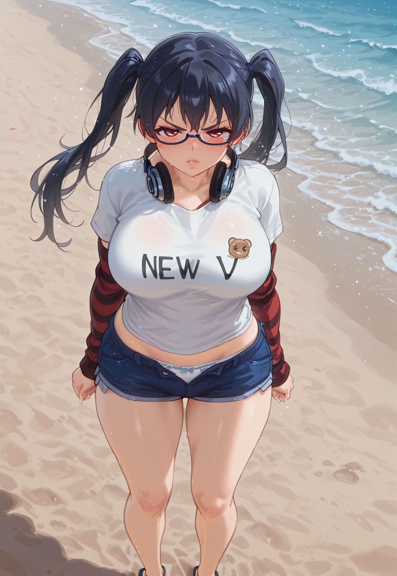 BEACH UNDRESS POV – IORI SHORTS PULL DOWN page 10 full