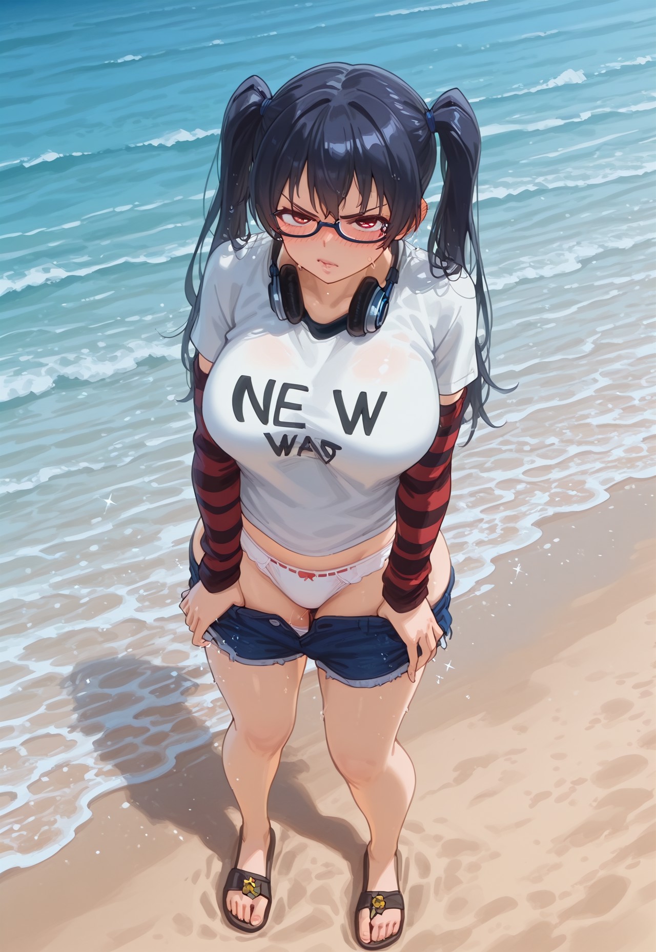 BEACH UNDRESS POV – IORI SHORTS PULL DOWN page 2 full