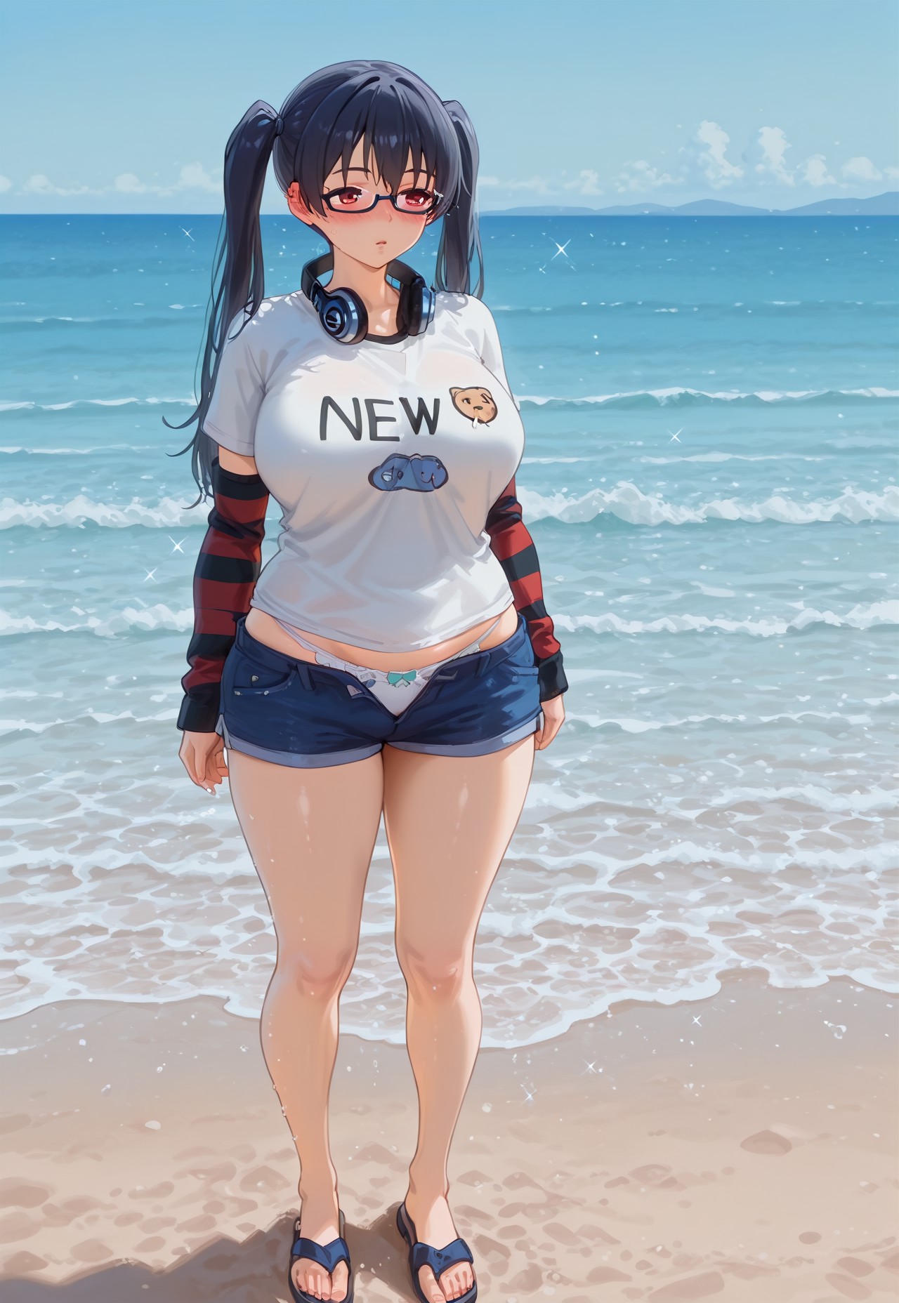 BEACH UNDRESS POV – IORI SHORTS PULL DOWN page 7 full