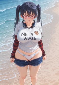 BEACH UNDRESS POV – IORI SHORTS PULL DOWN