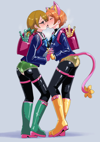 Latex Suit Lesbian Kiss Clothed Defecation cover