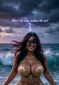 Dancing with the tide, glowing with the sunset, and letting the ocean awaken my soul 🌊✨ #OceanVibes #GoldenHourMagic #SeaSoul #SunsetEnergy #BeachMood #FlowWithTheTide # AI Generated