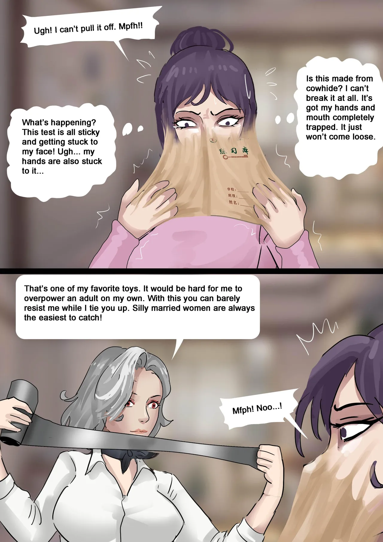 Strange Tutor - A Beautiful Mother and Daughter Tricked and Bound page 10 full