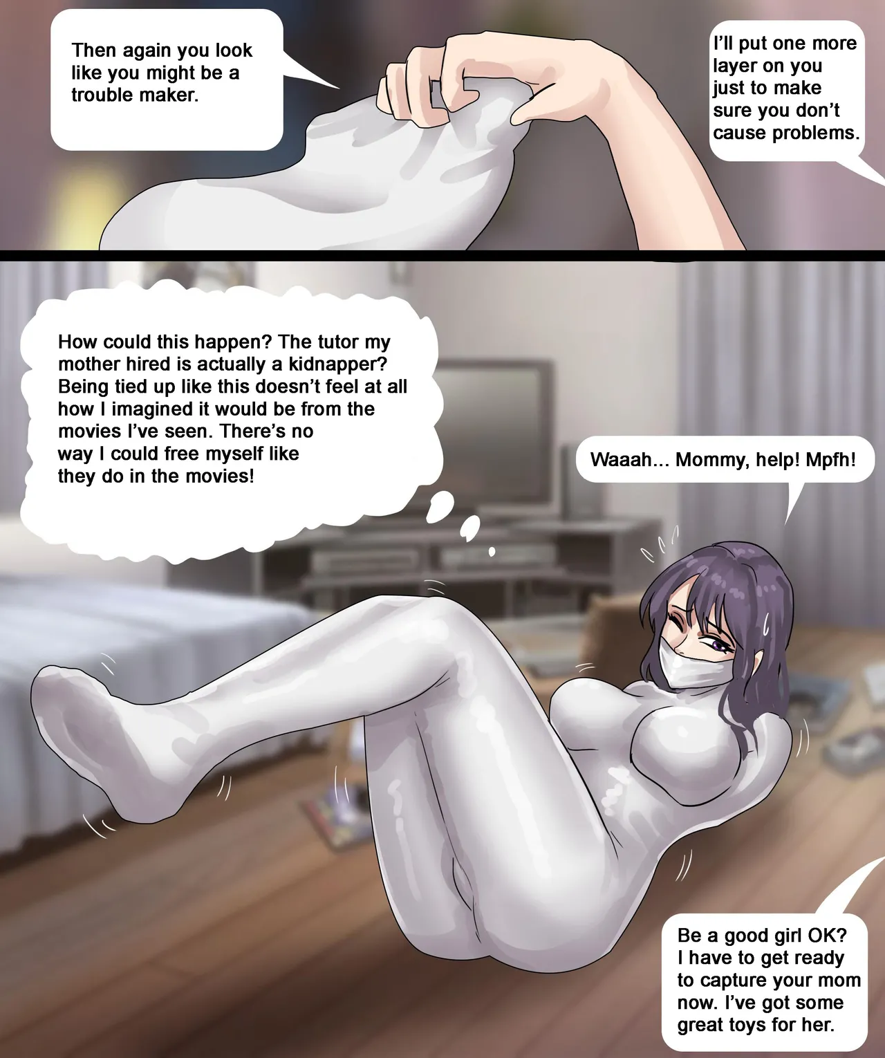 Strange Tutor - A Beautiful Mother and Daughter Tricked and Bound page 7 full