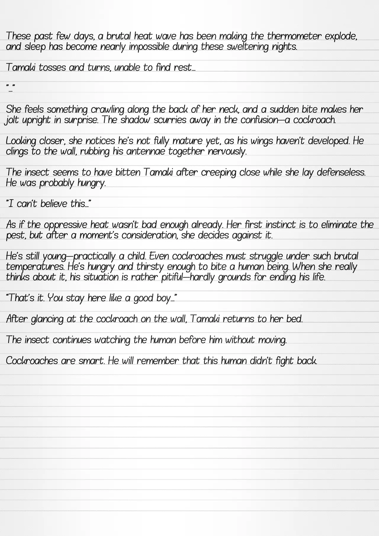 Misuke's Short Stories #32 - Tamaki &amp; A Cockroach Swarm page 2 full