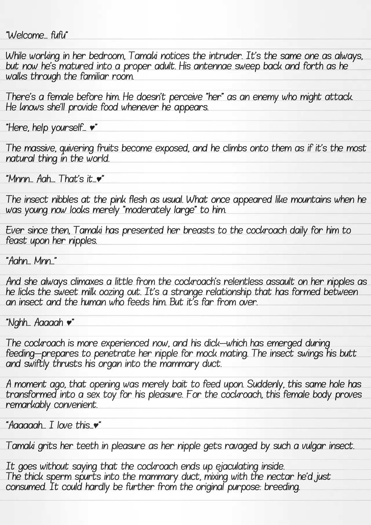 Misuke's Short Stories #32 - Tamaki &amp; A Cockroach Swarm page 9 full