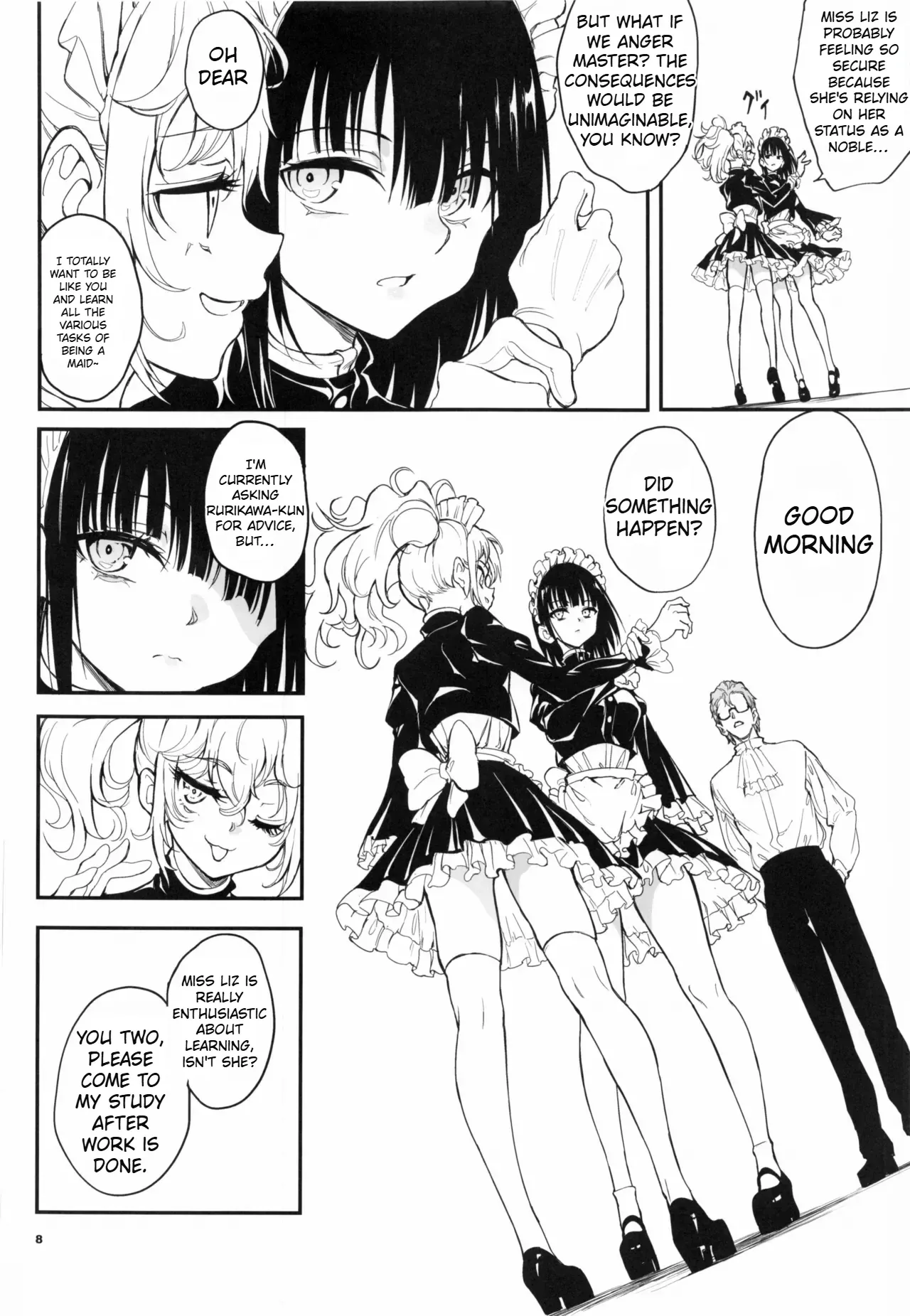 Maid Kyouiku. 9 -Botsuraku Kizoku Rurikawa Tsubaki- page 8 full