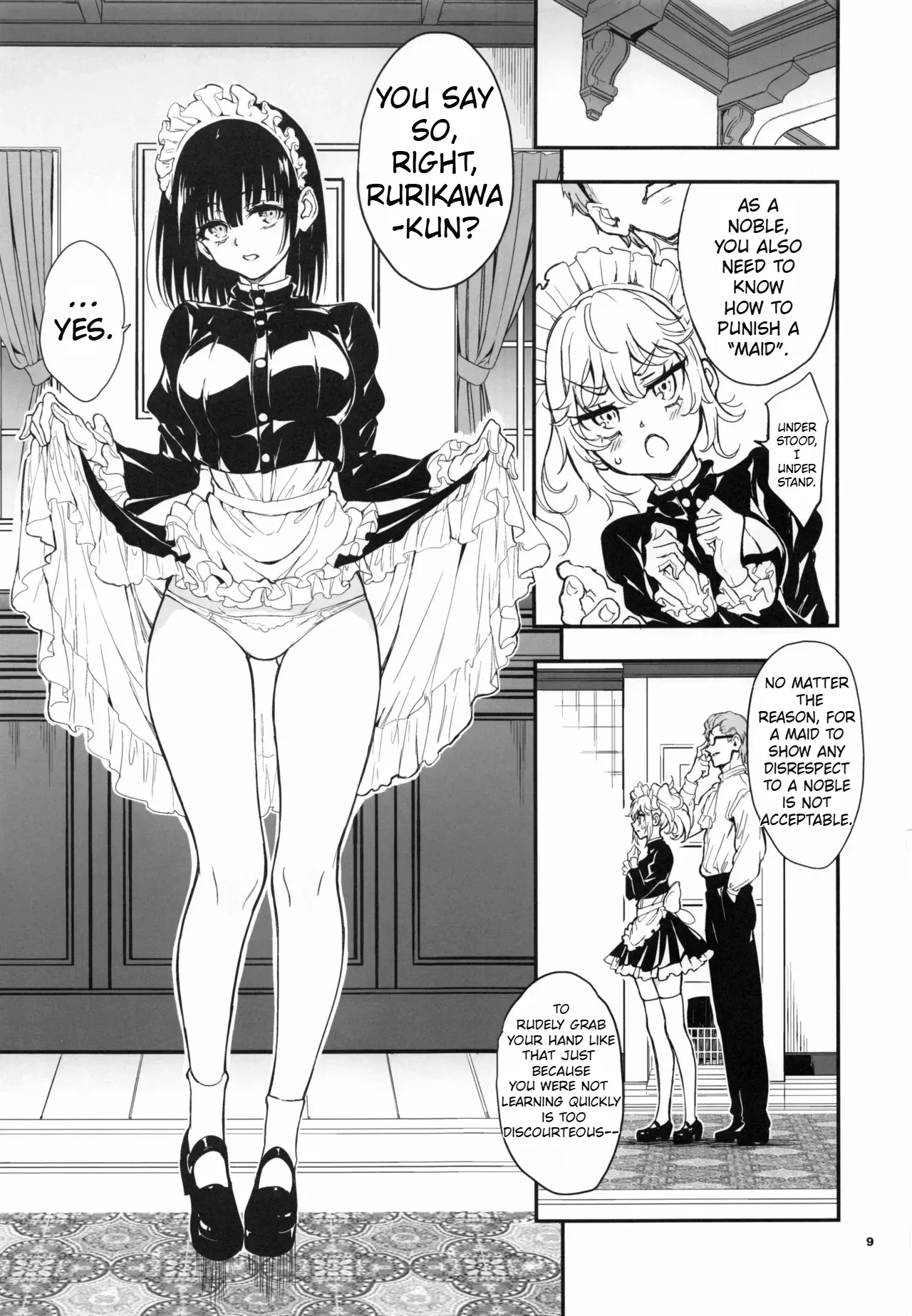 Maid Kyouiku. 9 -Botsuraku Kizoku Rurikawa Tsubaki- page 9 full
