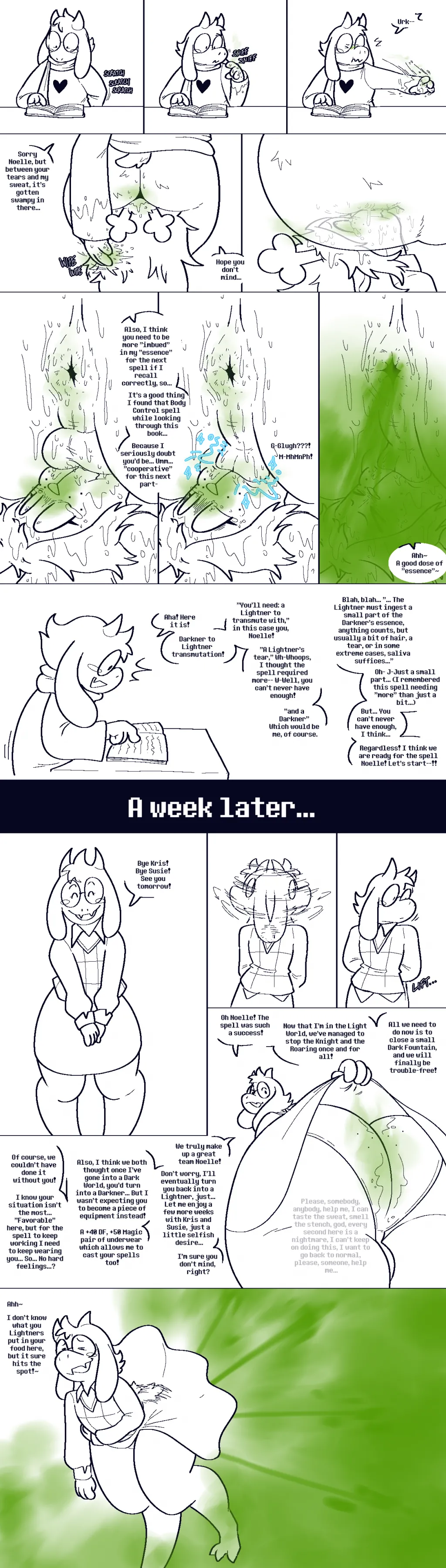 Noelle helps Ralsei with a Spell page 5 full