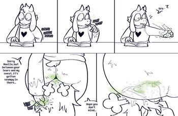 Noelle helps Ralsei with a Spell cover