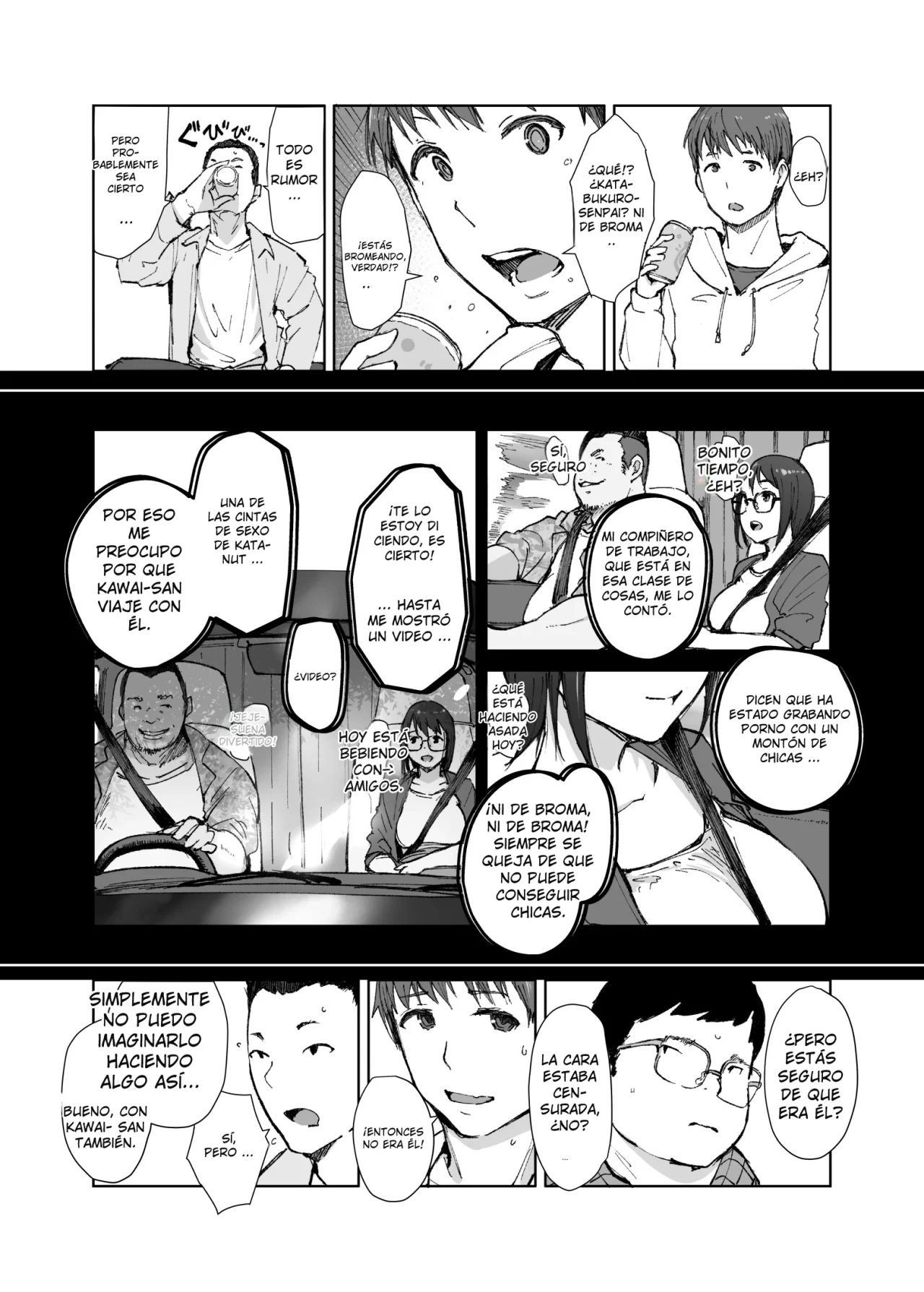 Senpai no Dekai Kuruma ga Boku no Kanojo o Nosete Hageshiku Yureru｜El Gran Auto de Senpai se Sacude Violentamente con Mi Novia Abordo page 6 full