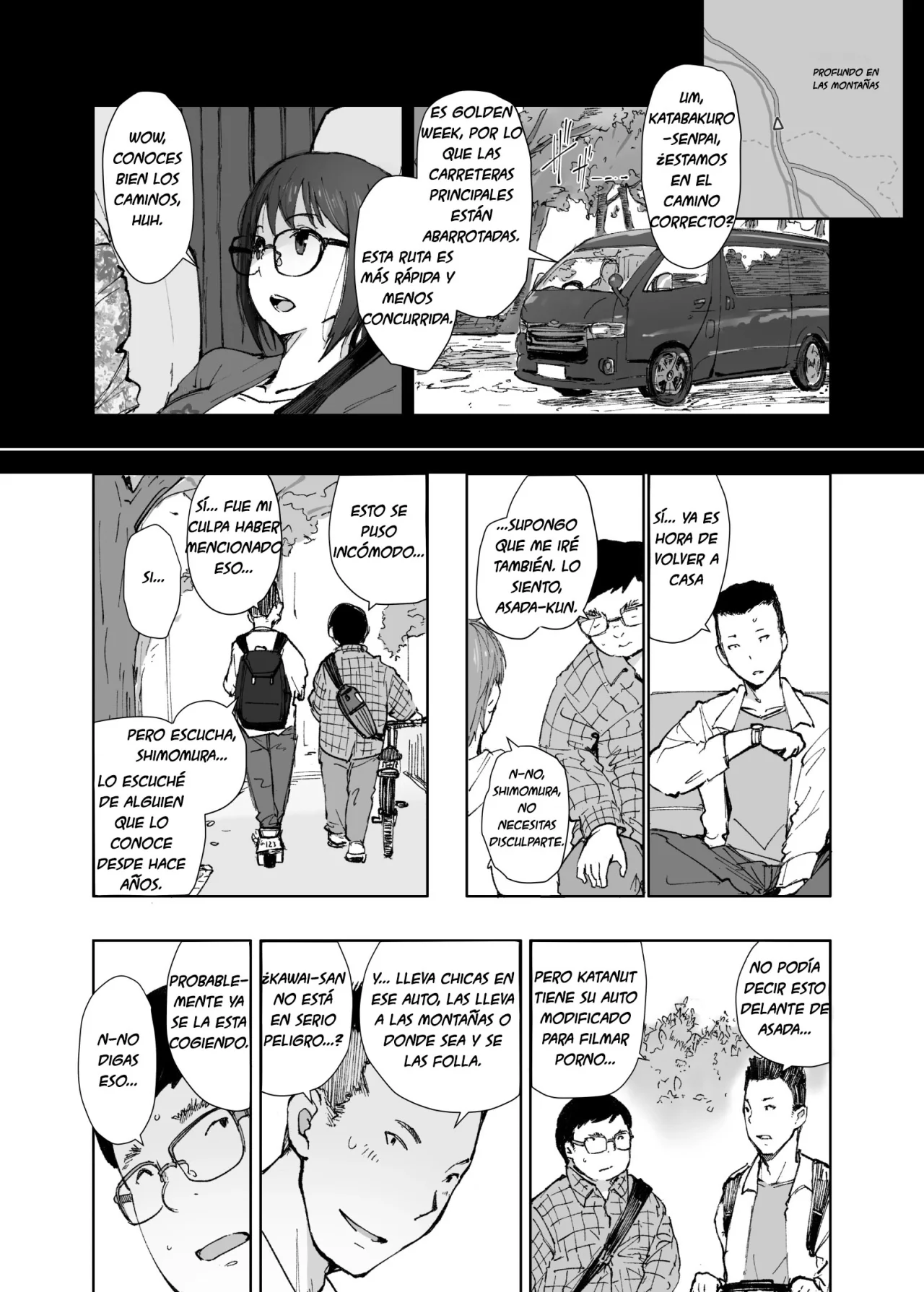 Senpai no Dekai Kuruma ga Boku no Kanojo o Nosete Hageshiku Yureru｜El Gran Auto de Senpai se Sacude Violentamente con Mi Novia Abordo page 9 full
