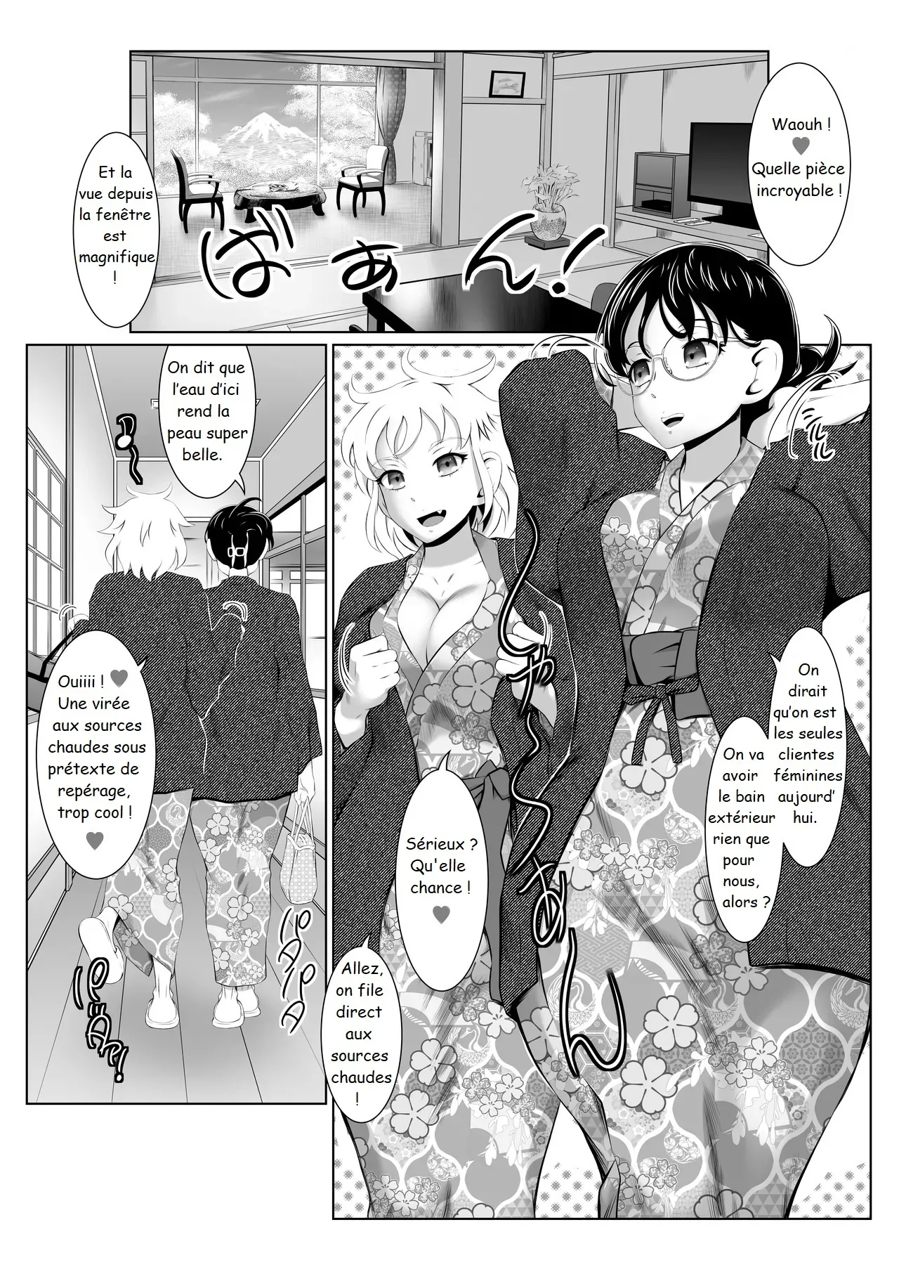 Toshiue Onee-san Tengoku  Hot Spring Assignment Group Sex Mission! page 4 full